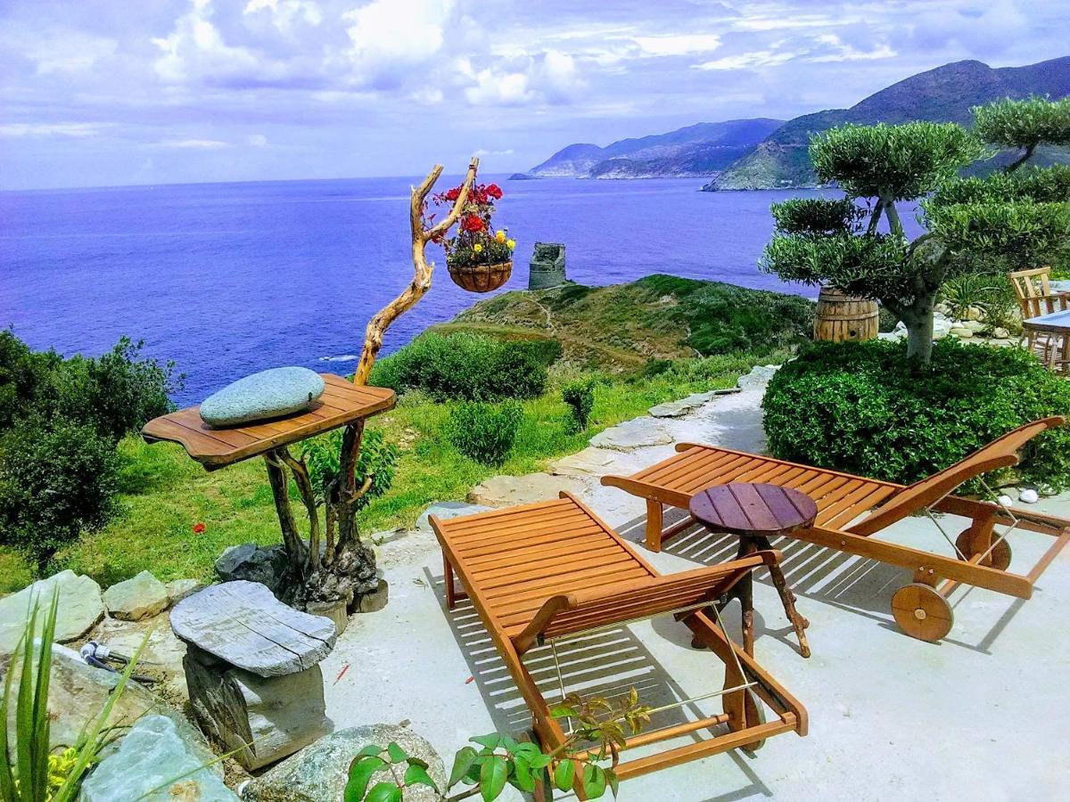 Coin De Paradis Vue Dominante Sur Mer, Montagne Et Tour Genoise Avec Jacuzzi Pino Buitenkant foto